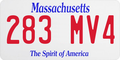 MA license plate 283MV4