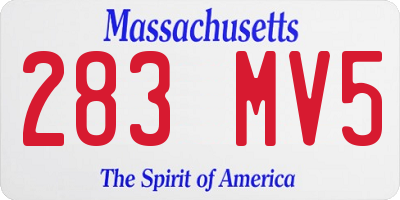 MA license plate 283MV5