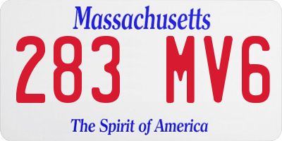 MA license plate 283MV6