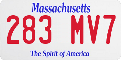 MA license plate 283MV7