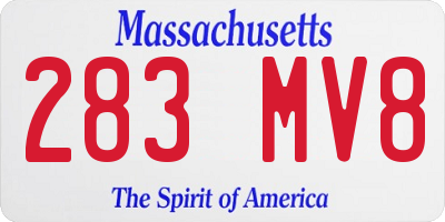 MA license plate 283MV8
