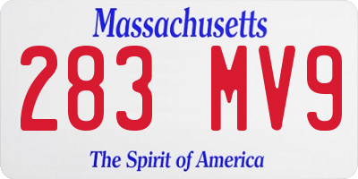 MA license plate 283MV9