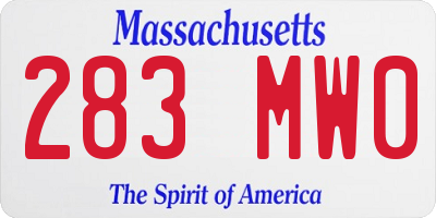 MA license plate 283MW0