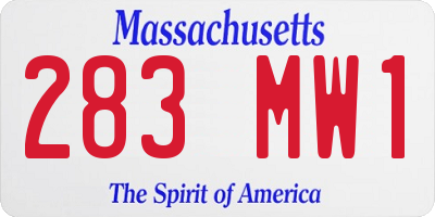MA license plate 283MW1