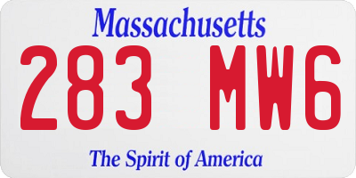 MA license plate 283MW6