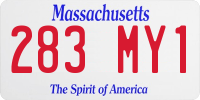 MA license plate 283MY1