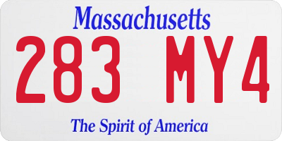 MA license plate 283MY4