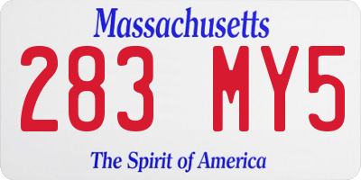 MA license plate 283MY5