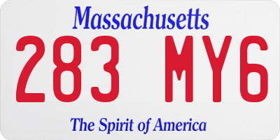 MA license plate 283MY6