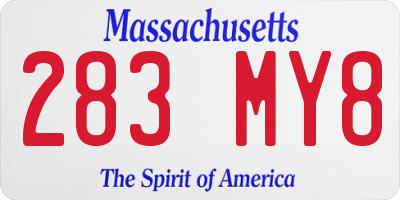 MA license plate 283MY8