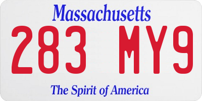 MA license plate 283MY9