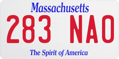 MA license plate 283NA0