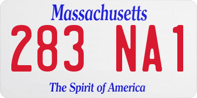 MA license plate 283NA1