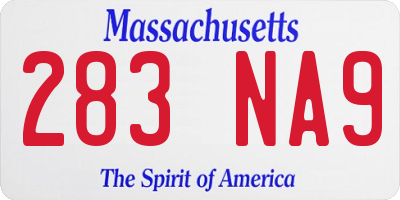 MA license plate 283NA9