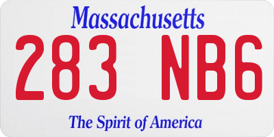 MA license plate 283NB6
