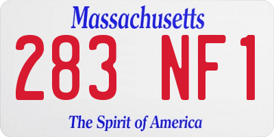 MA license plate 283NF1