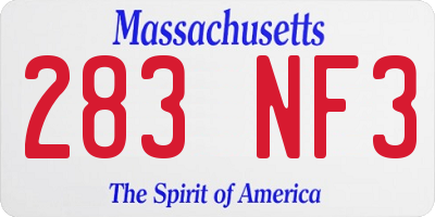 MA license plate 283NF3