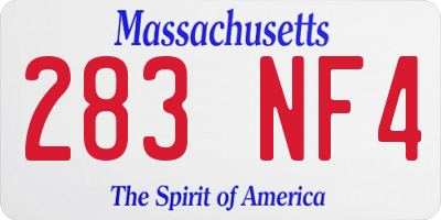 MA license plate 283NF4