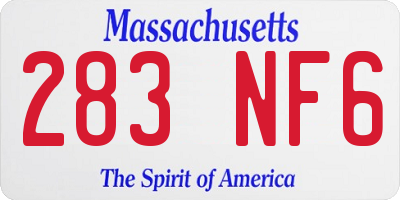 MA license plate 283NF6