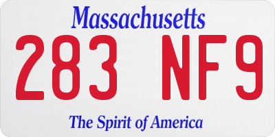 MA license plate 283NF9
