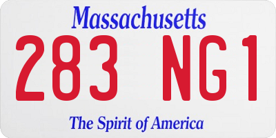 MA license plate 283NG1