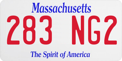 MA license plate 283NG2