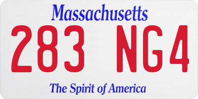 MA license plate 283NG4