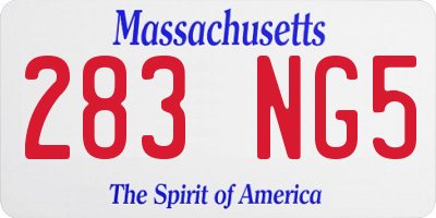 MA license plate 283NG5