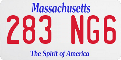 MA license plate 283NG6