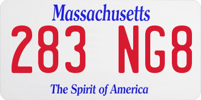 MA license plate 283NG8