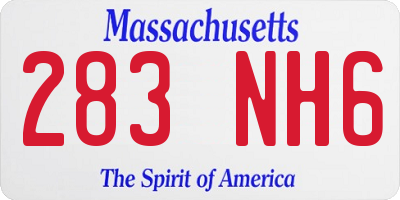 MA license plate 283NH6