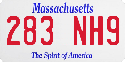 MA license plate 283NH9