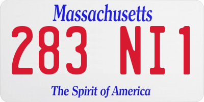 MA license plate 283NI1