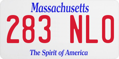 MA license plate 283NL0