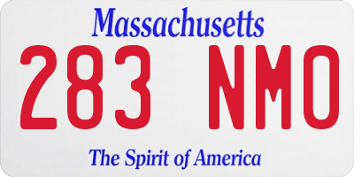 MA license plate 283NM0