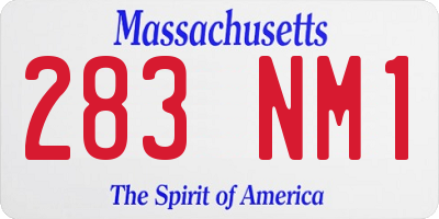 MA license plate 283NM1
