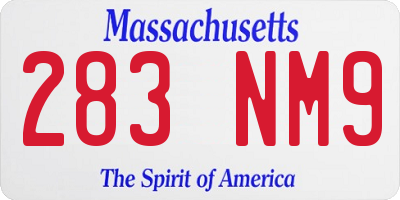 MA license plate 283NM9