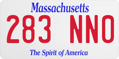 MA license plate 283NN0