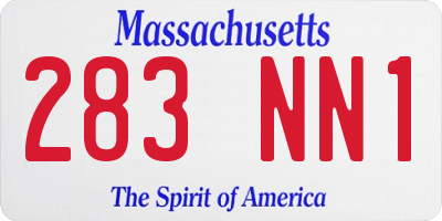 MA license plate 283NN1