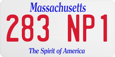 MA license plate 283NP1