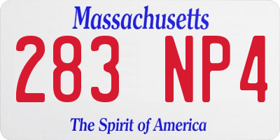 MA license plate 283NP4