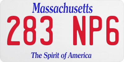 MA license plate 283NP6