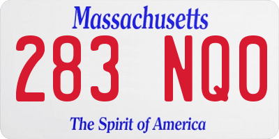 MA license plate 283NQ0