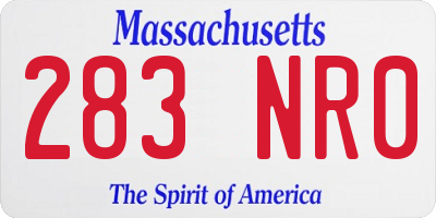 MA license plate 283NR0