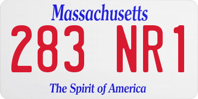 MA license plate 283NR1