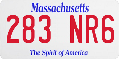 MA license plate 283NR6