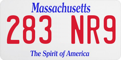 MA license plate 283NR9