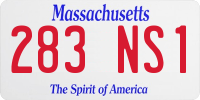 MA license plate 283NS1