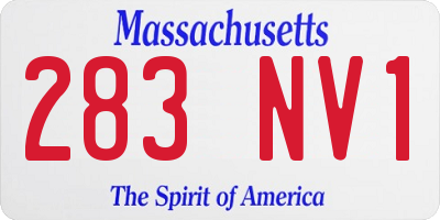 MA license plate 283NV1