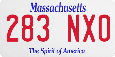 MA license plate 283NX0